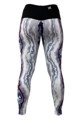 Grey, Blue & Red Geode Yoga Pant