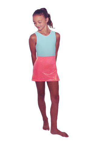 Light Blue & Holographic Coral Dance Dress